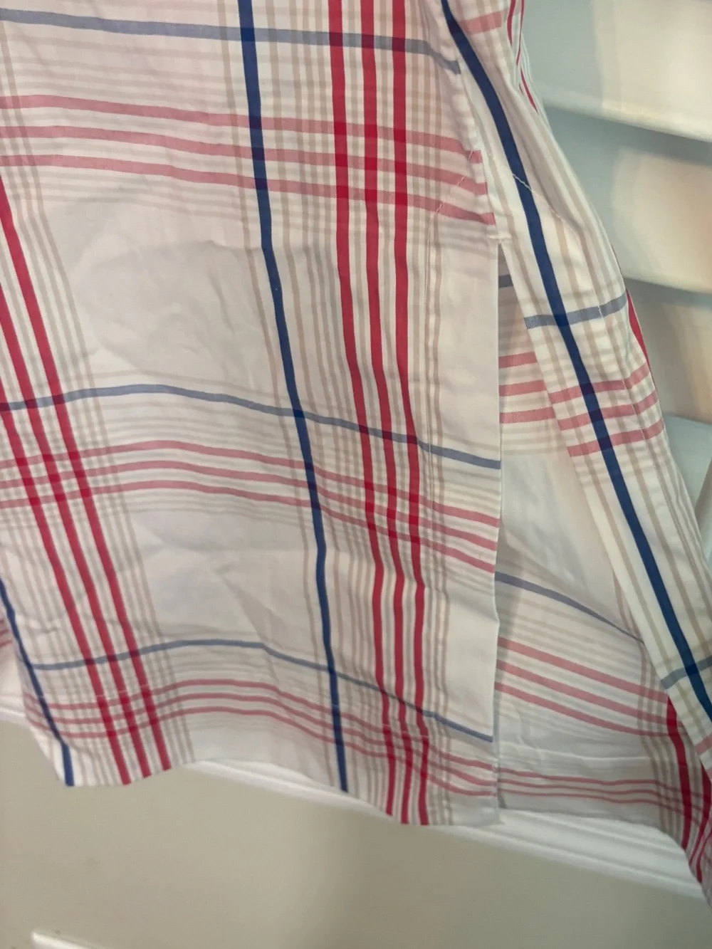 Free assembly White Plaid Button Front Maxi Skirt Size XL
